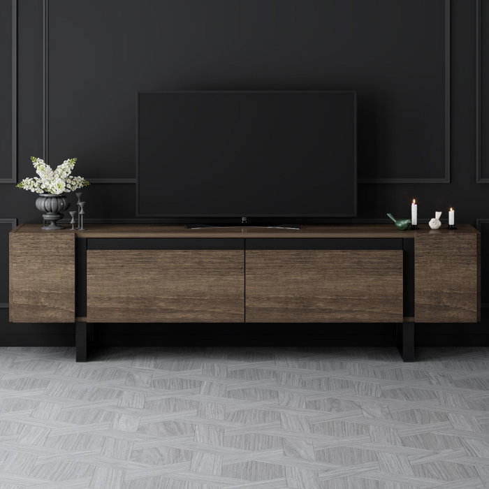 Hanah Home Soporte para TV Yildiz Nogal y Negro